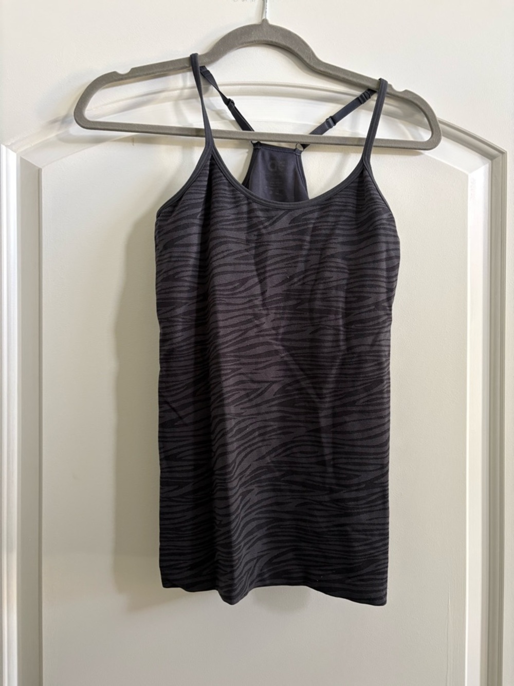 Black Zebra-Print Racerback Cami Top - Women